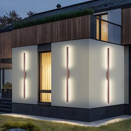 Brilagi - Aplique de parede para exterior LUNA LED/30W/230V 3000K IP65 150 cm castanho CRI 90