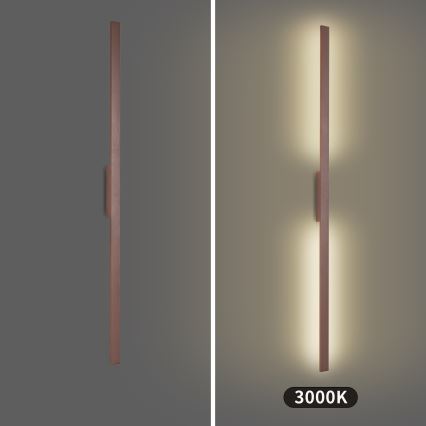 Brilagi - Aplique de parede para exterior LUNA LED/30W/230V 3000K IP65 150 cm castanho CRI 90