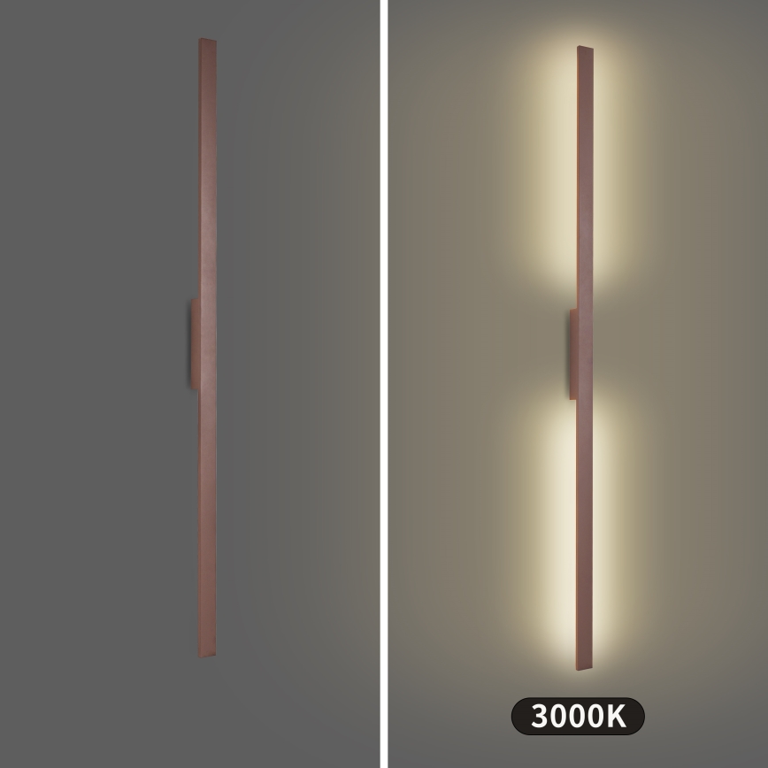 Brilagi - Aplique de parede para exterior LUNA LED/30W/230V 3000K IP65 150 cm castanho CRI 90