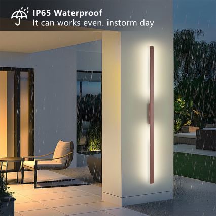 Brilagi - Aplique de parede para exterior LUNA LED/30W/230V 3000K IP65 150 cm castanho CRI 90