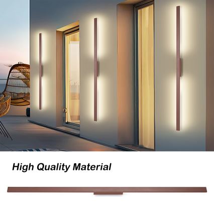 Brilagi - Aplique de parede para exterior LUNA LED/30W/230V 3000K IP65 150 cm castanho CRI 90