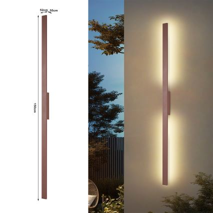 Brilagi - Aplique de parede para exterior LUNA LED/30W/230V 3000K IP65 150 cm castanho CRI 90