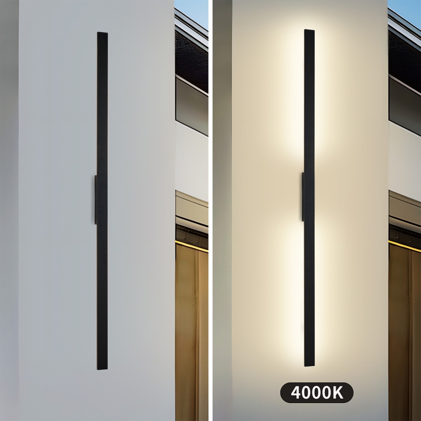 Brilagi - Aplique de parede exterior LUNA LED/30W/230V 4000K IP65 150 cm preto CRI 90