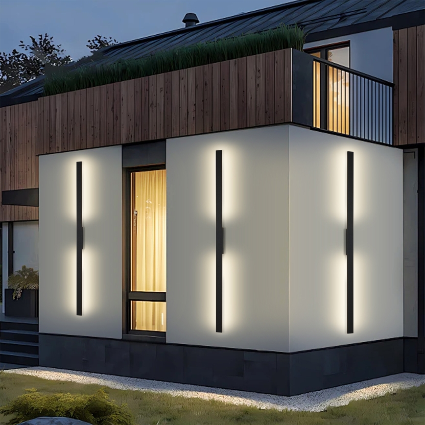 Brilagi - Aplique de parede exterior LUNA LED/30W/230V 4000K IP65 150 cm preto CRI 90