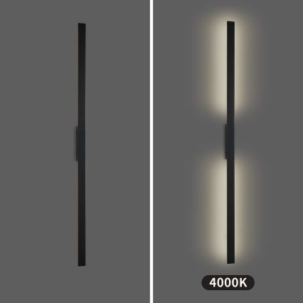 Brilagi - Aplique de parede exterior LUNA LED/30W/230V 4000K IP65 150 cm preto CRI 90