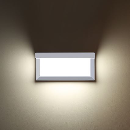 Brilagi - Aplique de parede exterior LED dimerizável BRICKY 1xE27/6W/230V 2700-6500K IP54 branco