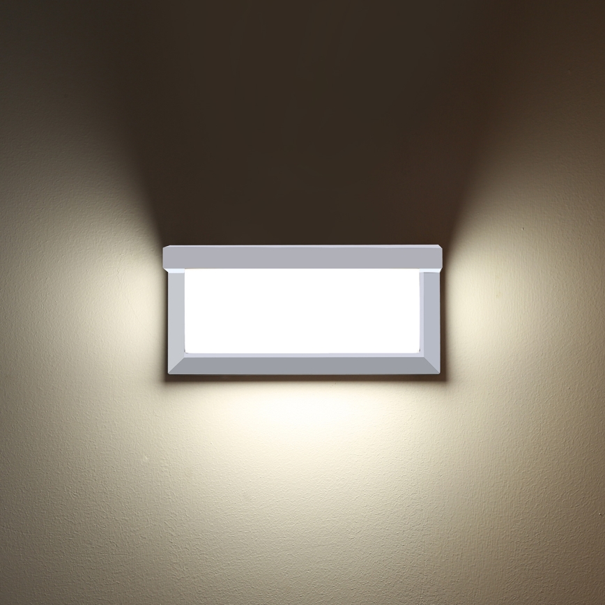 Brilagi - Aplique de parede exterior LED dimerizável BRICKY 1xE27/6W/230V 2700-6500K IP54 branco