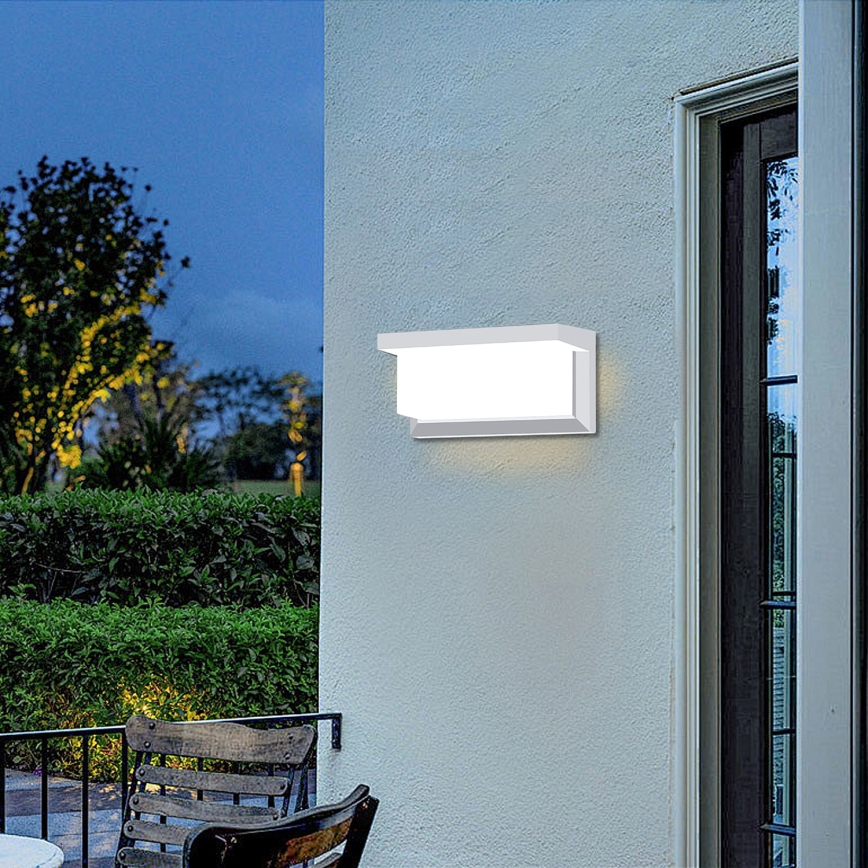 Brilagi - Aplique de parede exterior LED dimerizável BRICKY 1xE27/6W/230V 2700-6500K IP54 branco