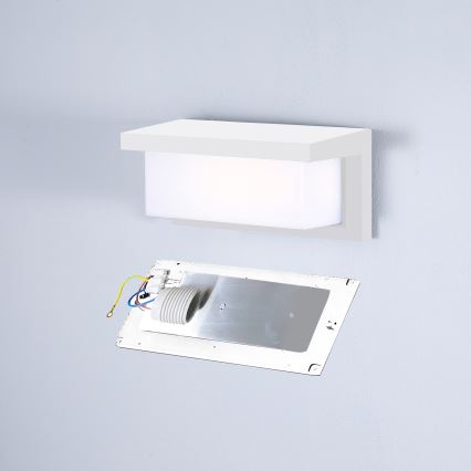 Brilagi - Aplique de parede exterior LED dimerizável BRICKY 1xE27/6W/230V 2700-6500K IP54 branco