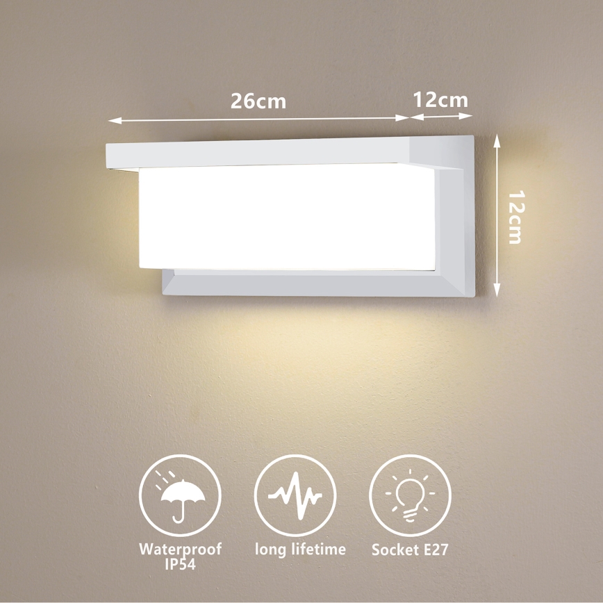 Brilagi - Aplique de parede exterior LED dimerizável BRICKY 1xE27/6W/230V 2700-6500K IP54 branco