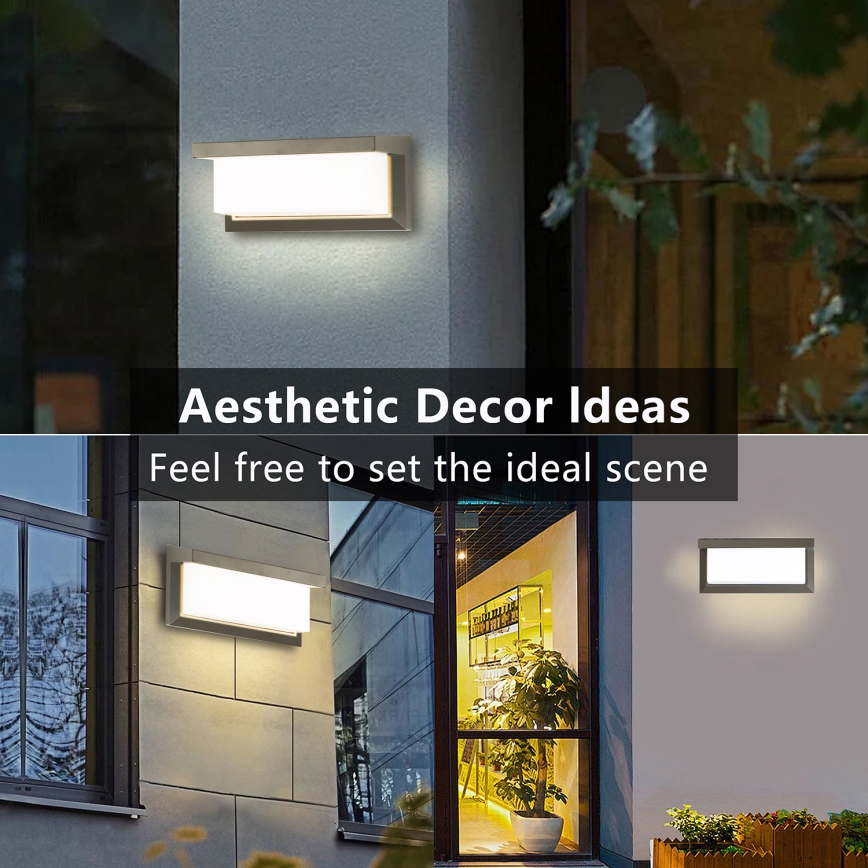 Brilagi - Aplique de parede exterior LED regulável BRICKY 1xE27/6W/230V 2700-6500K IP54 cinzento