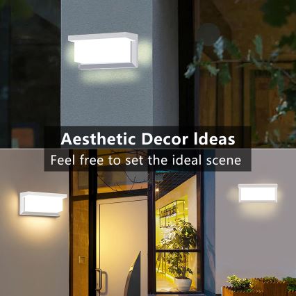 Brilagi - LED RGBW dimerizável aplique de parede para exterior BRICKY 1xE27/9W/230V 2700-6500K IP54 branco