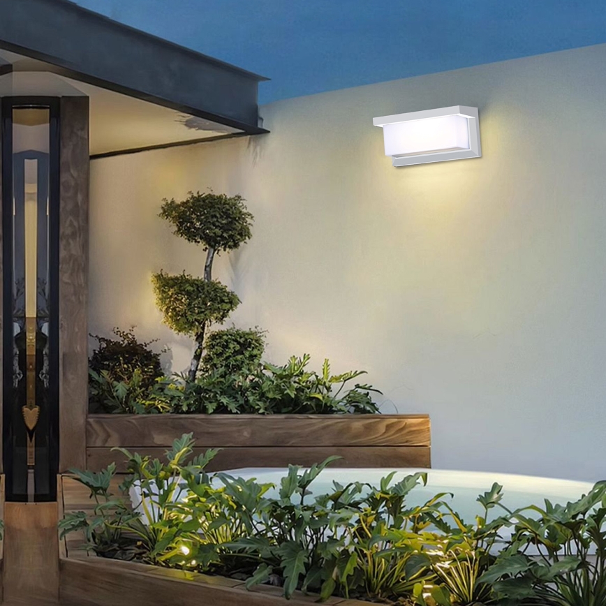 Brilagi - LED RGBW dimerizável aplique de parede para exterior BRICKY 1xE27/9W/230V 2700-6500K IP54 branco