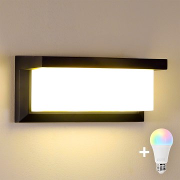 BRILAGI - Aplique de parede exterior LED RGBW dimerizável BRICKY 1xE27/12W/230V 2700-6500K IP54 preto