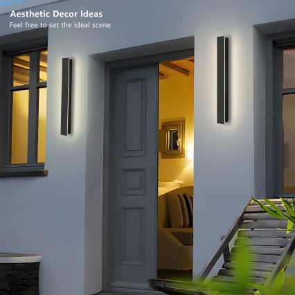 Brilagi - Aplique de parede LED para exterior LINEAR LED/12W/230V 3000K IP65 50 cm preto IRC 90