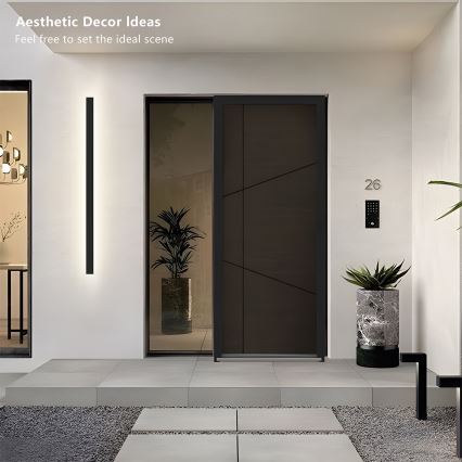 Brilagi - Aplique LED de parede para exterior LINEAR LED/32W/230V 3000K IP65 140 cm preto CRI 90