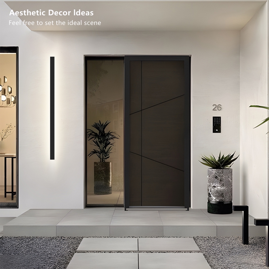 Brilagi - Aplique LED de parede para exterior LINEAR LED/32W/230V 3000K IP65 140 cm preto CRI 90