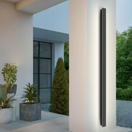 Brilagi - Aplique LED de parede para exterior LINEAR LED/32W/230V 3000K IP65 140 cm preto CRI 90