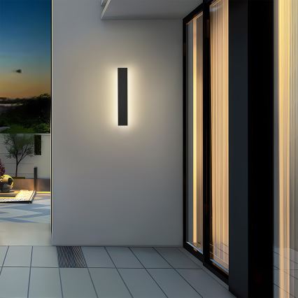 Brilagi - Aplique de parede exterior LED LINEAR LED/8W/230V 4000K IP65 30 cm preto CRI 90
