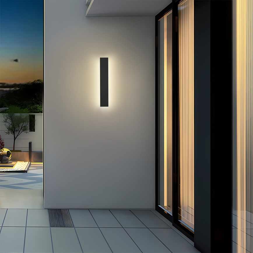 Brilagi - Aplique de parede exterior LED LINEAR LED/8W/230V 4000K IP65 30 cm preto CRI 90