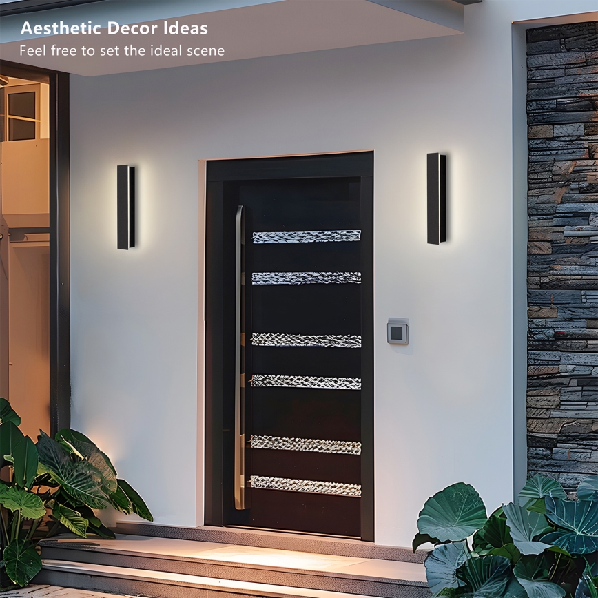 Brilagi - Aplique de parede exterior LED LINEAR LED/8W/230V 4000K IP65 30 cm preto CRI 90