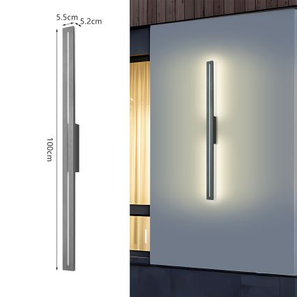 Brilagi - Aplique de parede LED para exterior LINEO LED/24W/230V 4000K IP65 100 cm antracite CRI 90