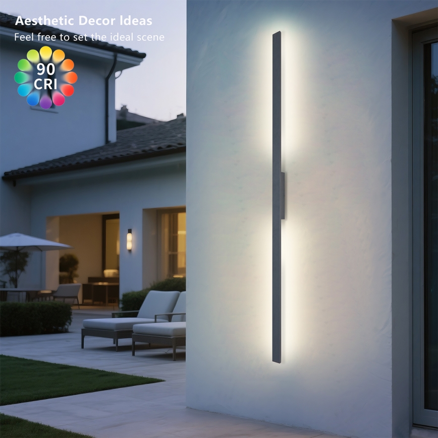 Brilagi - Aplique de parede LED para exterior LUNA LED/30W/230V 4000K IP65 150 cm antracite IRC 90