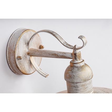 Brilagi - Aplique de parede exterior MOLDE 1xE27/60W/230V IP44 branco/pátina