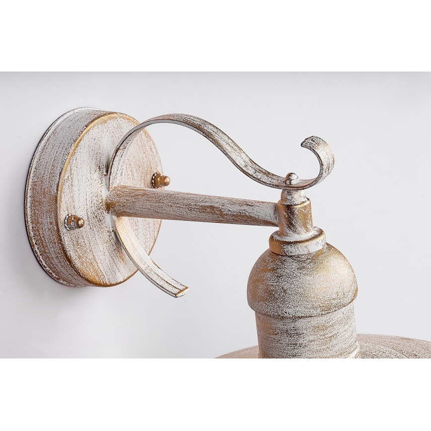 Brilagi - Aplique de parede exterior MOLDE 1xE27/60W/230V IP44 branco/pátina