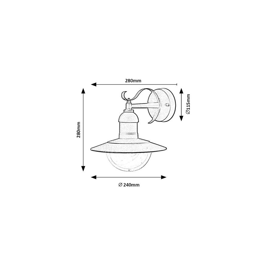 Brilagi - Aplique de parede exterior MOLDE 1xE27/60W/230V IP44 preto