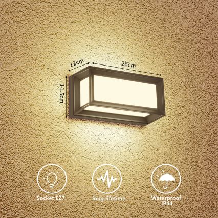 Brilagi - Aplique de parede exterior PARKER 1xE27/60W/230V antracite IP44
