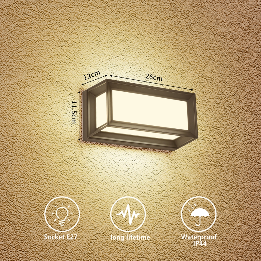 Brilagi - Aplique de parede exterior PARKER 1xE27/60W/230V antracite IP44
