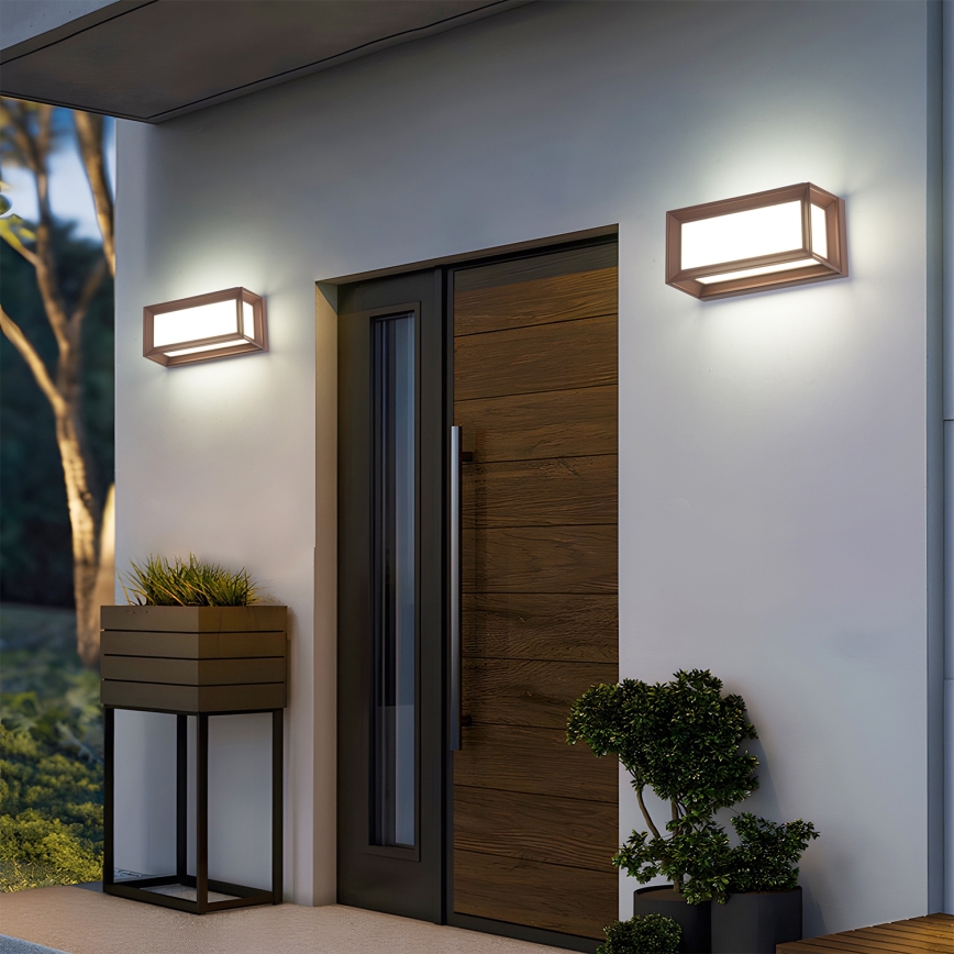 Brilagi - Aplique de parede exterior PARKER 1xE27/60W/230V castanho IP44