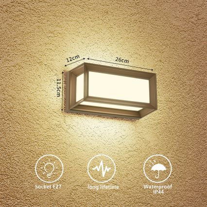 Brilagi - Aplique de parede exterior PARKER 1xE27/60W/230V castanho IP44