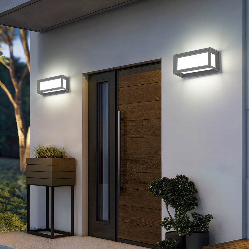 Brilagi - Aplique de parede exterior PARKER 1xE27/60W/230V cinzento IP44