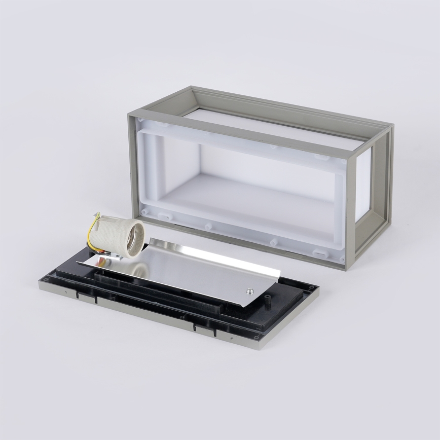 Brilagi - Aplique de parede exterior PARKER 1xE27/60W/230V cinzento IP44