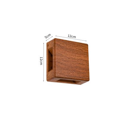 Brilagi - Aplique de parede exterior QUADRAY LED/6W/230V acabamento em madeira IP54
