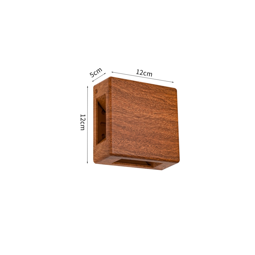 Brilagi - Aplique de parede exterior QUADRAY LED/6W/230V acabamento em madeira IP54