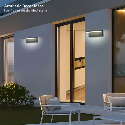 Brilagi - Aplique de parede exterior TESSI LED/10W/230V antracite IP54