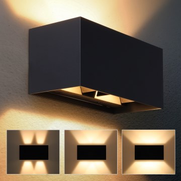 Brilagi - Aplique de Parede Externo LED DOUBLE CUBE LED/12W/230V preto IP65