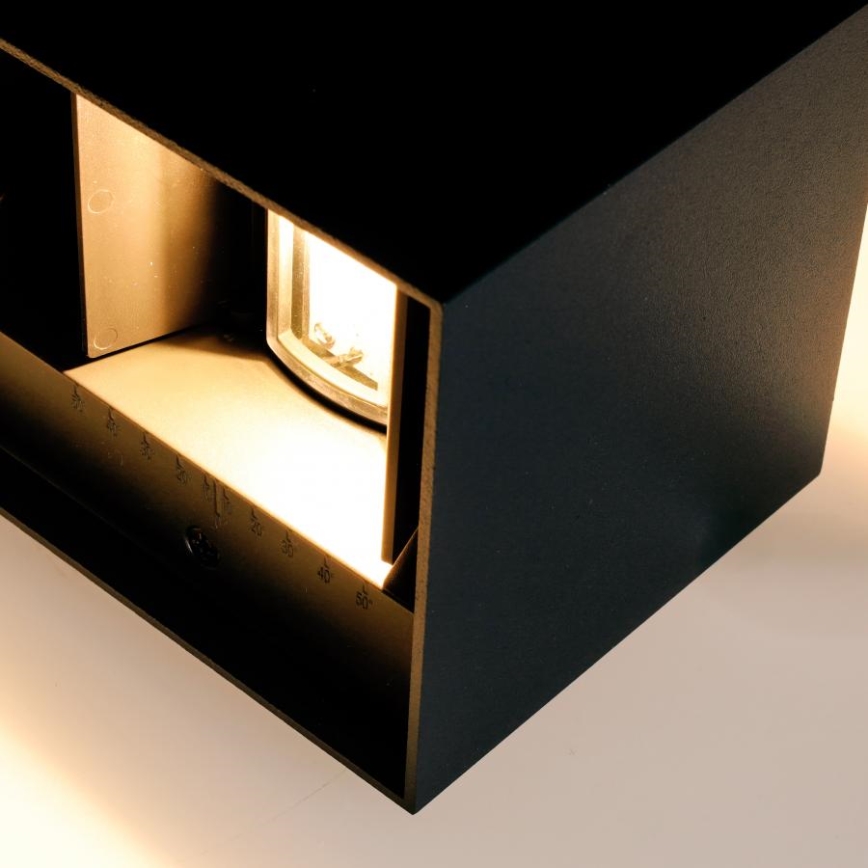 Brilagi - Aplique de Parede Externo LED DOUBLE CUBE LED/12W/230V preto IP65