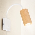 Brilagi - Aplique de parede flexível com interruptor SELE 1xGU10/30W/230V branco/acabamento carvalho