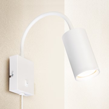 Brilagi - Aplique de parede flexível com interruptor SELE 1xGU10/30W/230V branco