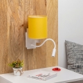 Brilagi - Aplique de parede flexível LED NUBILA 1xE27/25W/230V + LED/3W branco/amarelo