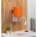 Brilagi - Aplique de Parede Flexível LED NUBILA 1xE27/25W/230V + LED/3W branco/laranja