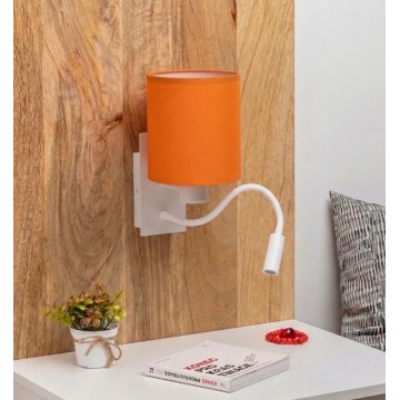 Brilagi - Aplique de Parede Flexível LED NUBILA 1xE27/25W/230V + LED/3W branco/laranja