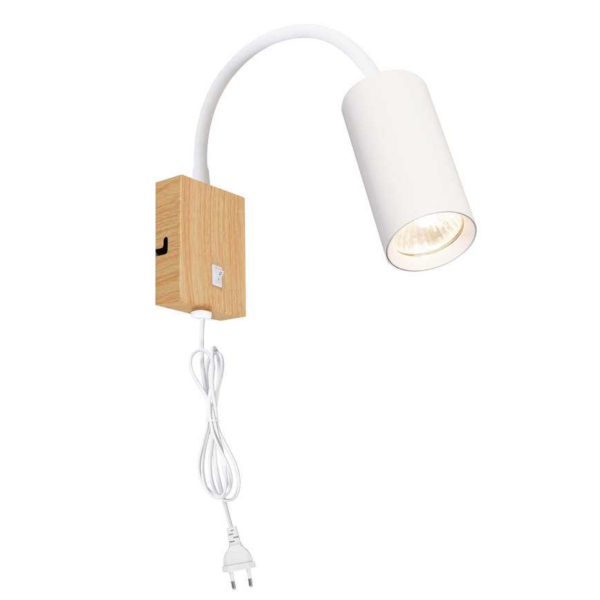 Brilagi - Aplique de parede flexível SELE 1xGU10/30W/230V branco/acabamento carvalho