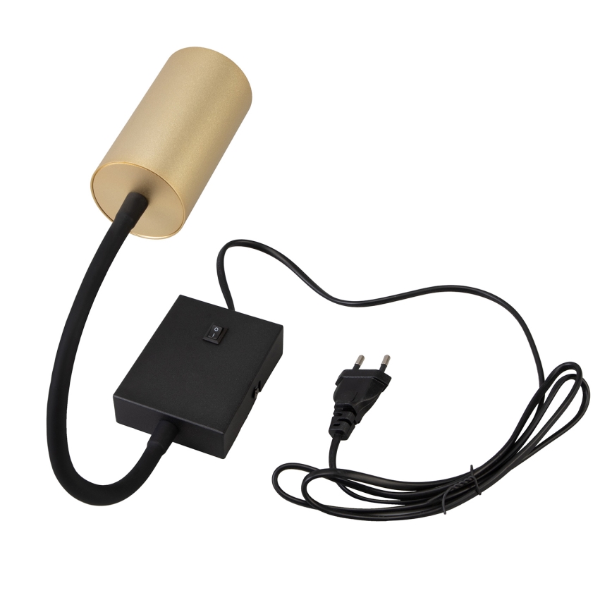 Brilagi - Candeeiro de parede flexível com interruptor SELE 1xGU10/30W/230V preto/dourado