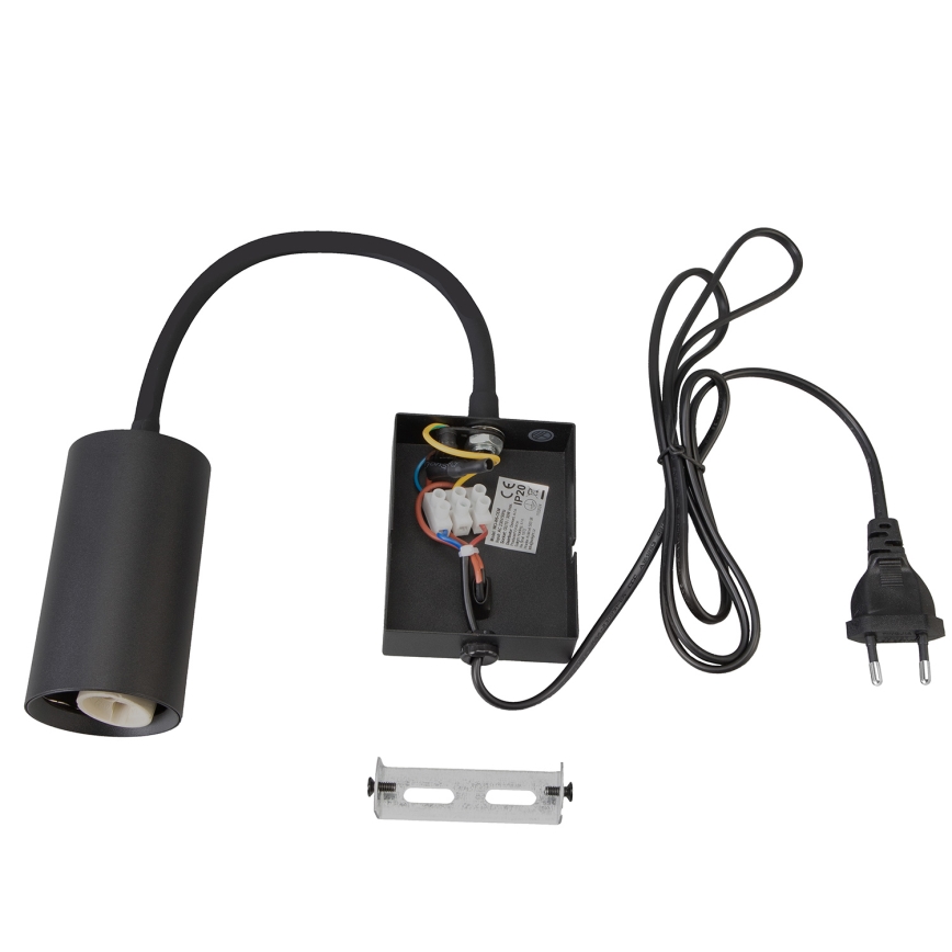 Brilagi - Lâmpada de parede flexível com interruptor SELE 1xGU10/30W/230V preta
