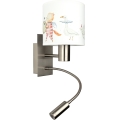 Brilagi - Aplique de parede infantil LED flexível BOBO 1xE27/25W/230V + LED 3W cromo mate/branco/com motivos de animais